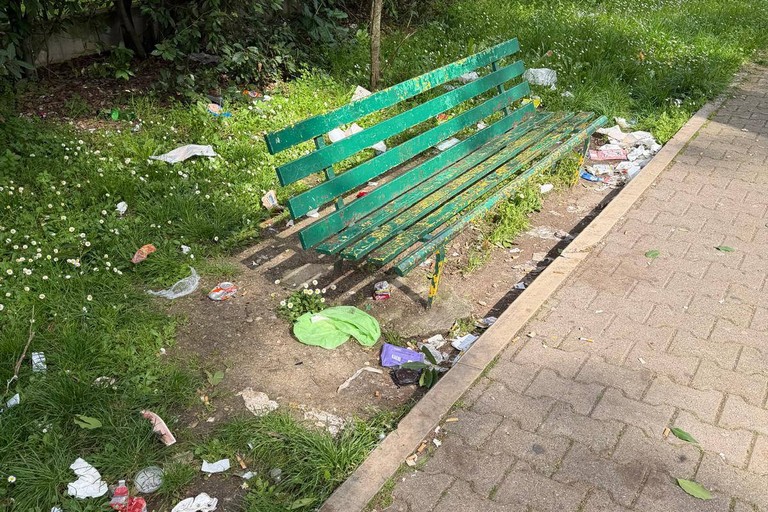 Rifiuti villa comunale