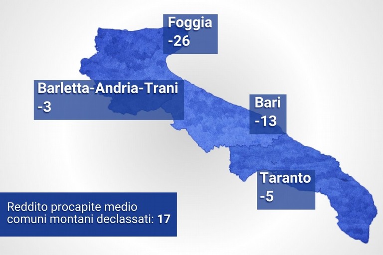 Nuova mappa dei comuni montani: Spinazzola esclusa dalla lista